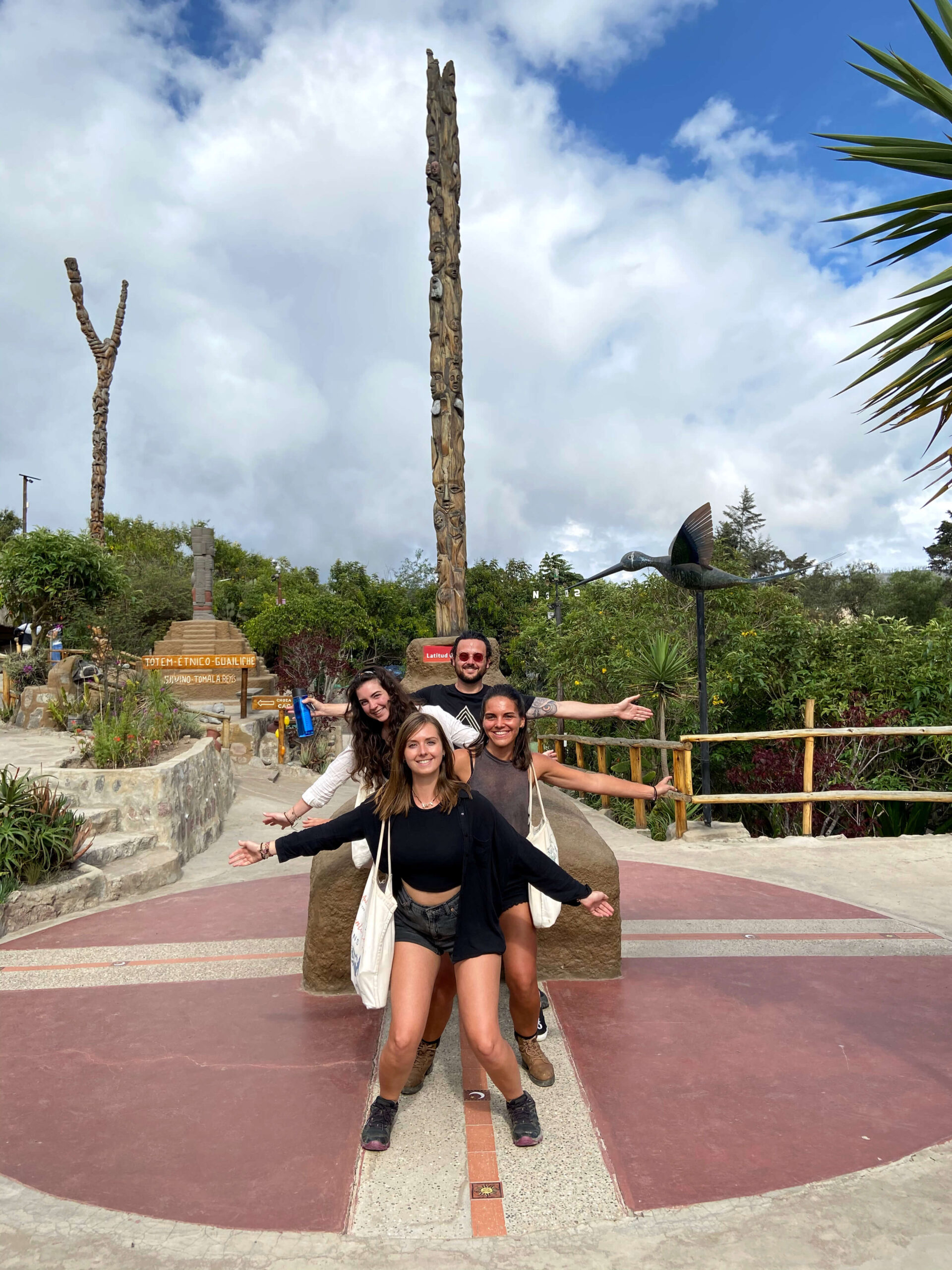 Alex, Casey, Cat & Pip straddling the equator