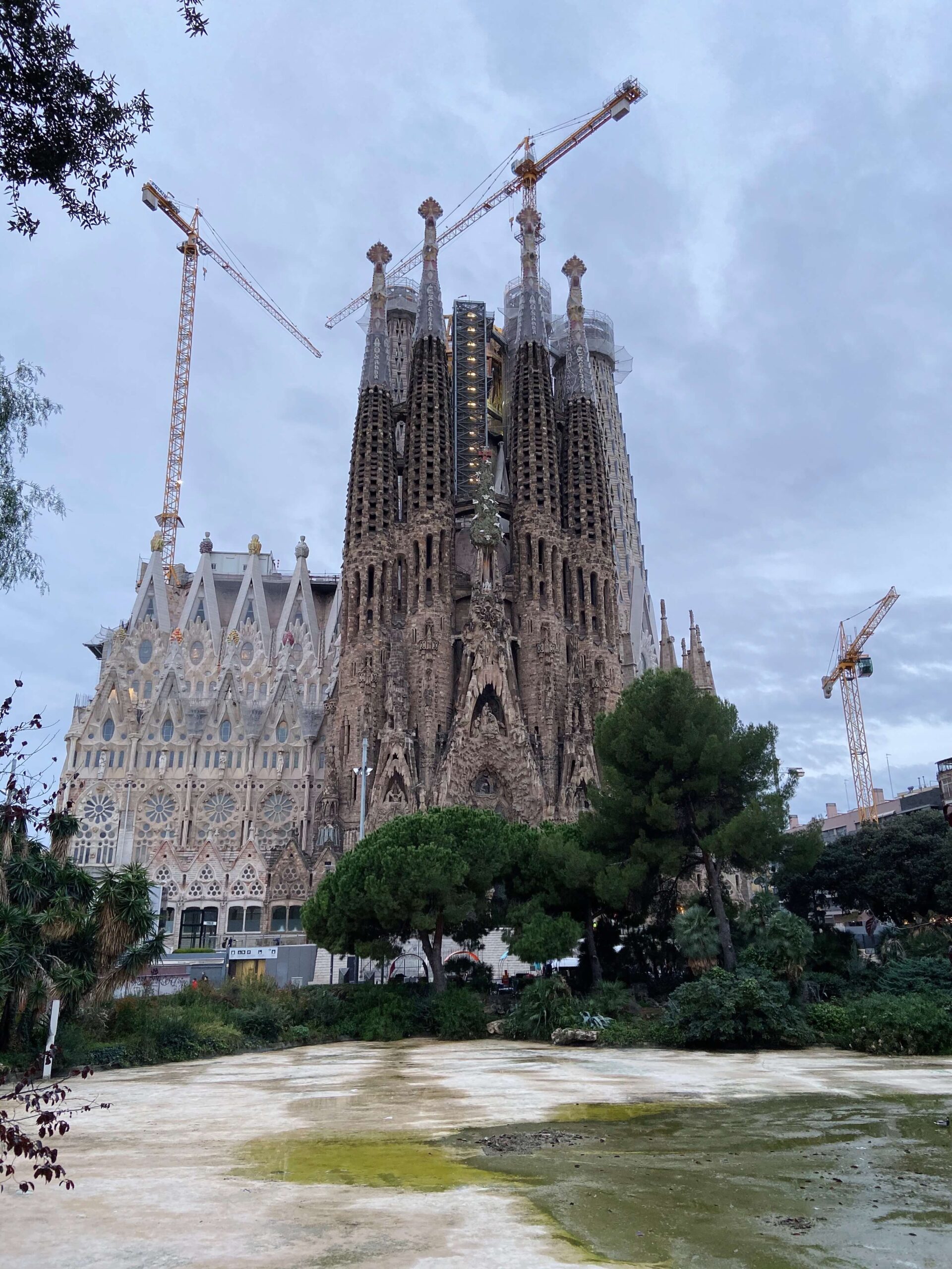 View of La Sagrada Familia from Plaça De Gaudi, Barcelona