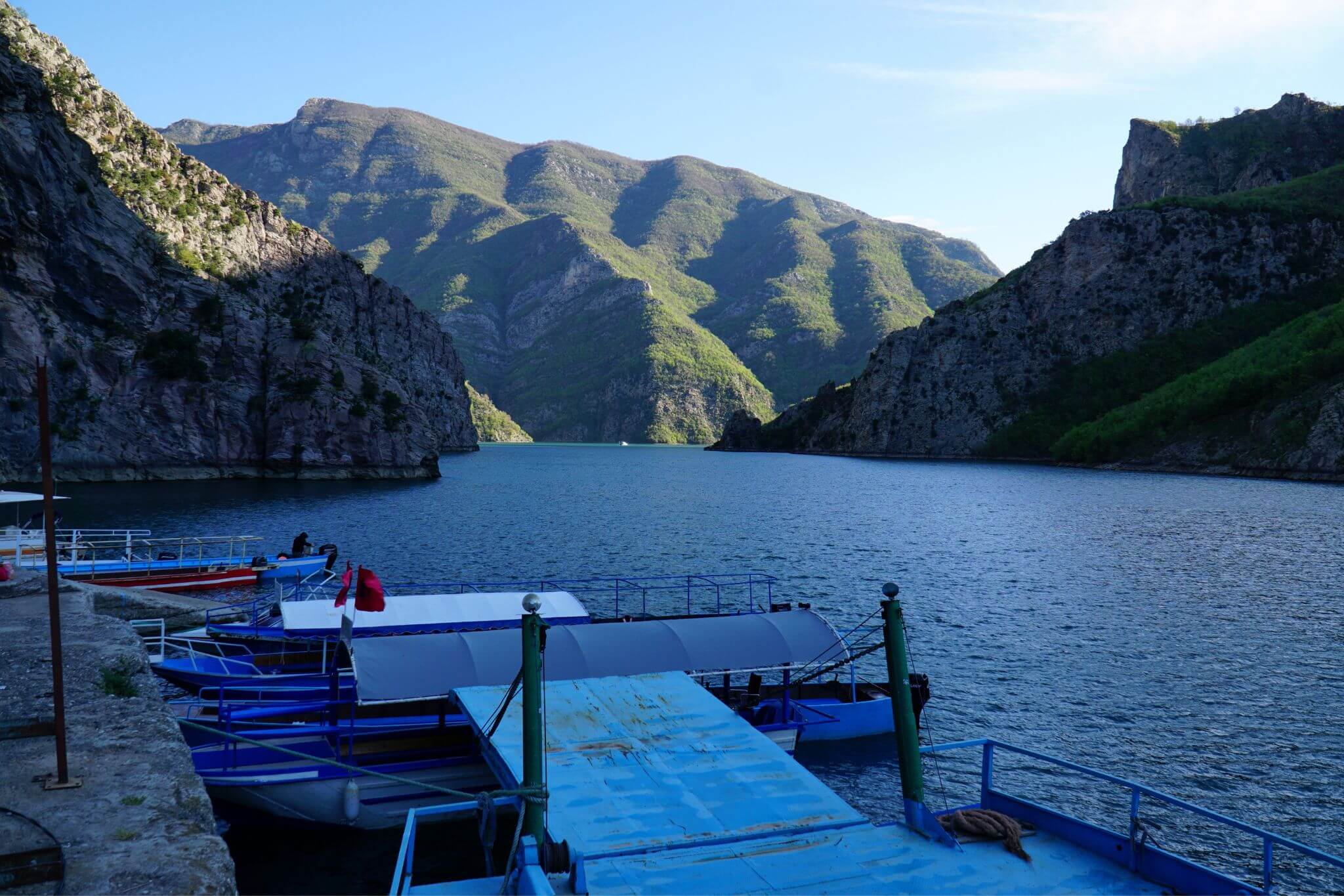 Boats at Lake Komani Port